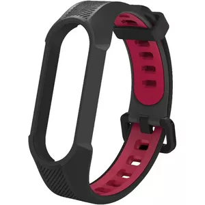 Watch strap Tech-Protect for Xiaomi Mi Band 5/6 — Black with Red loop