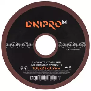 Slīpdisks ķēdes asinātājam DNIPRO-M 108×23×3.2 mm