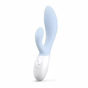Кроличий вибратор LELO Ina 3, силиконовый корпус, длина 200 мм, батарея 500 mAh, светло-голубой