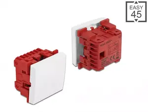 Pushbutton switch DELOCK Easy 45 2P 250V 10A White, 45×45×37 mm