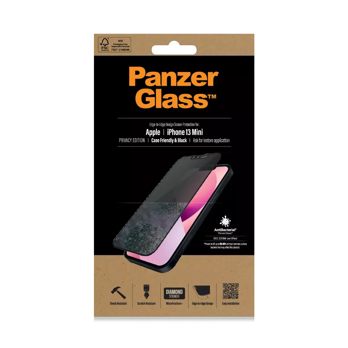 Privātuma ekrāna aizsargstikls PanzerGlass Apple iPhone 13 Mini Photo 2
