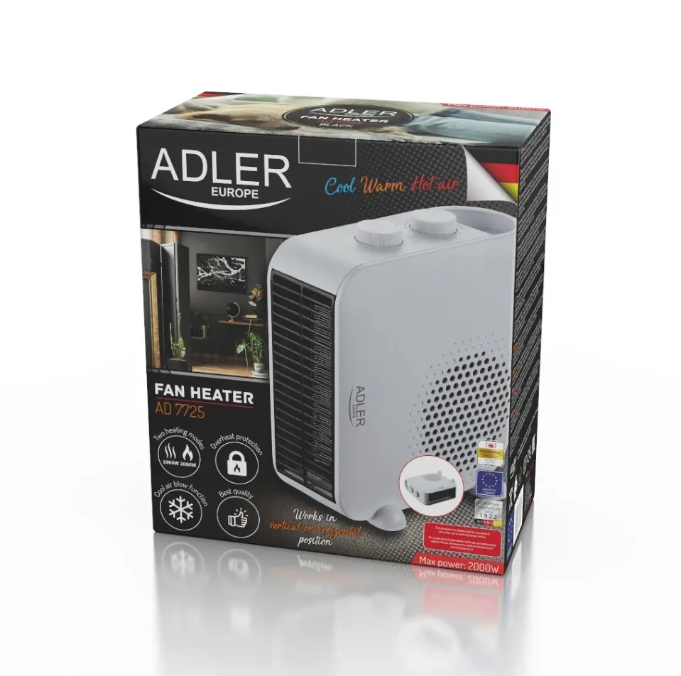 Ventilatora elektriskais sildītājs Adler AD 7725W Photo 22