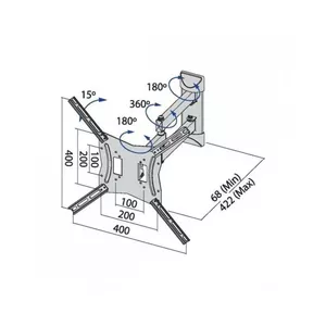 TV wall mount TB TB-254E for up to 60-inch screens, max load 30 kg