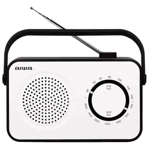 Portable analog radio Aiwa R-190BW — AM/FM, 2 W RMS, 10 cm driver, battery C, black/white