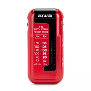 Personal Analog Radio Aiwa R-22RD — AM/FM, Analog Display, 3.5 mm Headphone, AAA Battery