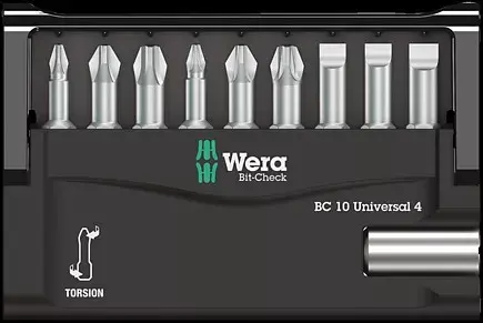 Wera Bit-Check 10 Universal 4 Screwdriver Bit Set Photo 2