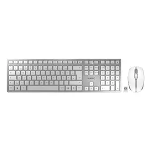 Klaviatūra Peles iekļauta CHERRY DW 9100 SLIM Universāla RF Bezvadu + Bluetooth QWERTZ Vācu Sudraba