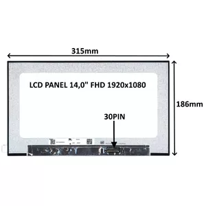 14.0" FHD IPS LCD panelis portatīvajam, SIL, 1920x1080, 30 kontaktu, matēts