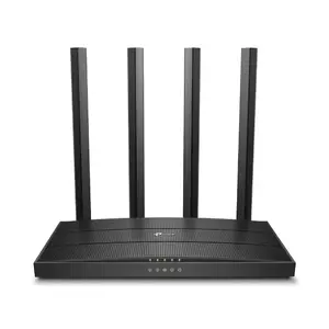 Tabletop router TP‑Link Archer C6 V3.2 — AC1200 Dual‑band (2.4/5 GHz), Wi‑Fi 5, Gigabit Ethernet, 4 LAN ports, Black