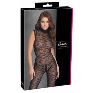 Sleeveless Lace Jumpsuit Cottelli Collection 27305451051 XL – 90% polyamide, 10% spandex, 2-way crotch zip
