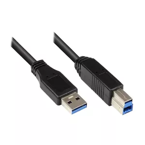 USB Cable EXSYS EX-K1500 USB 3.2 Gen 1 0.2m USB A USB B Black
