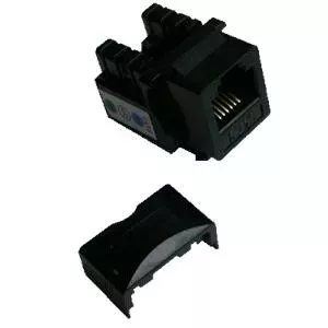 RJ12 UTP Cat3 Keystone Plug DATACOM 4005 — 6P6C, black