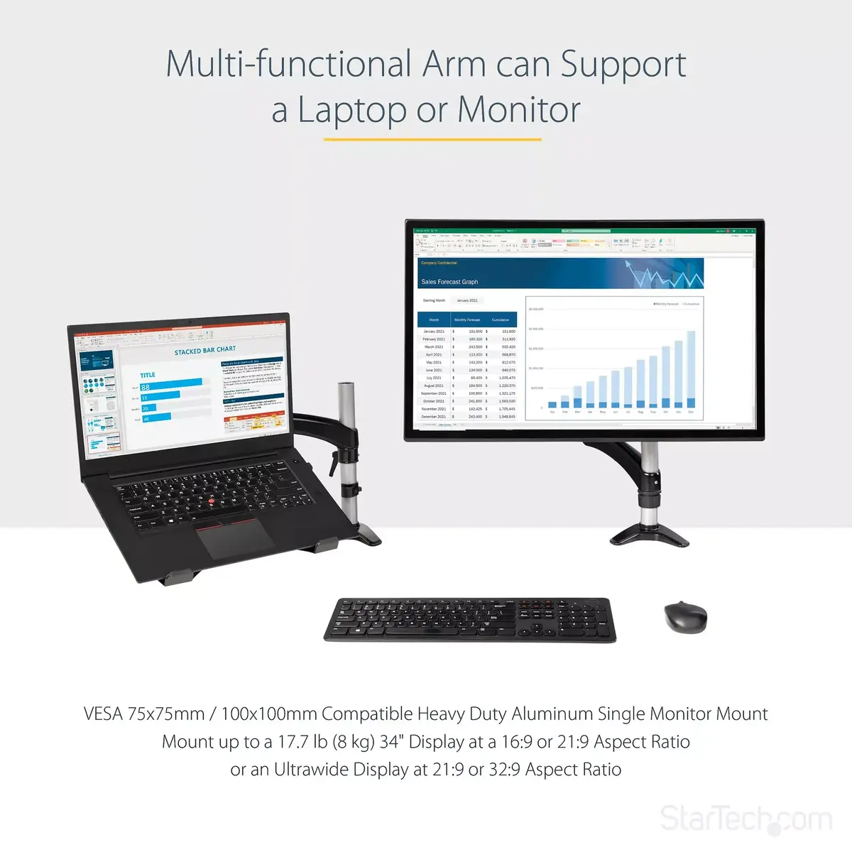 Laptop & monitor arm StarTech.com ARMUNONB1 Photo 12