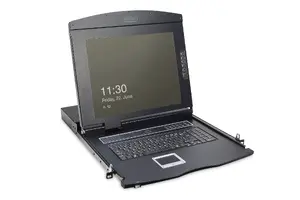 Digitus 17" LCD KVM Console 1-Port VGA Spanish Keyboard Rack Mountable Black