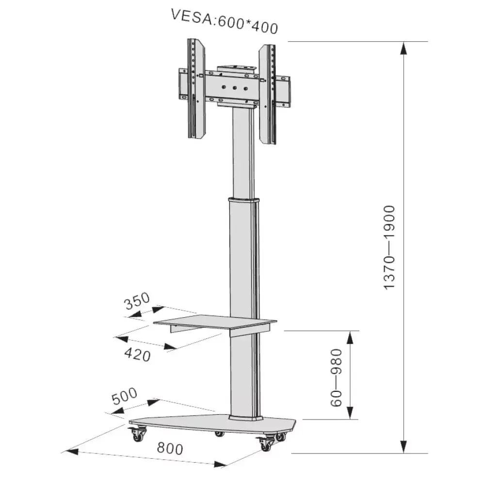 Floor stand TECHLY ICA-TR3SL — portable flat panel stand Photo 3