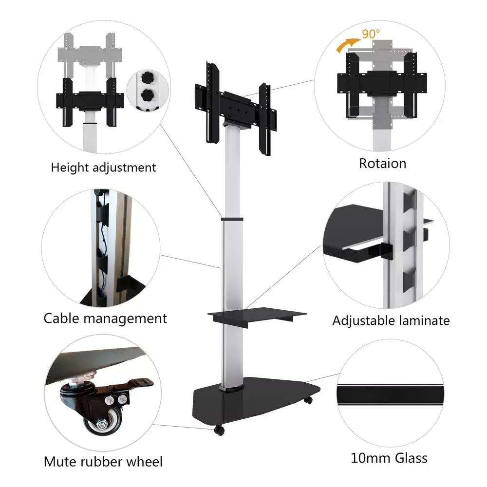 Floor stand TECHLY ICA-TR3SL — portable flat panel stand Photo 4