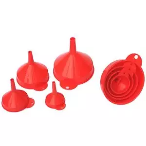 Funnel set IWH 4-piece orange — high-quality polyethylene for oil and gasoline