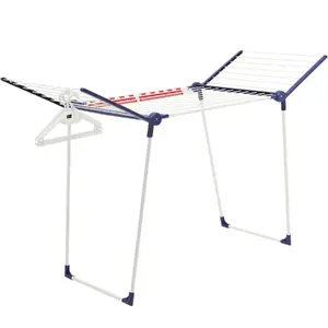 Floor-standing laundry drying rack Leifheit Pegasus 200 — blue/white