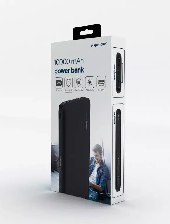 Portatīvais akumulators Gembird PB10-01 10000 mAh Photo 4