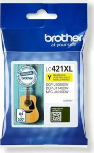 Brother LC-421XLY Original High Yield Yellow Ink Cartridge for MFC-J1010DW and DCP-J1050DW Printers, 500 Pages Yield