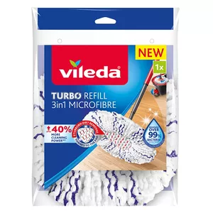 Mop head VILEDA microfiber pad, 1 pc, white — for hard floors, laminate, tiles, wood