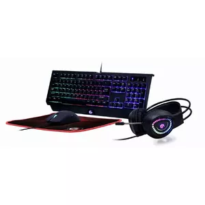 Gaming keyboard GEMBIRD GGS-UMGL4-01 full-size USB QWERTY 104-key US English with mouse, black