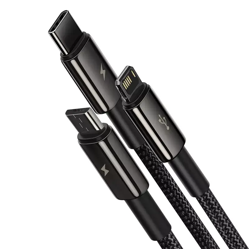 3-in-1 USB kabelis Baseus Tungsten Gold Photo 2