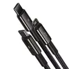 3-in-1 USB kabelis Baseus Tungsten Gold Photo 2