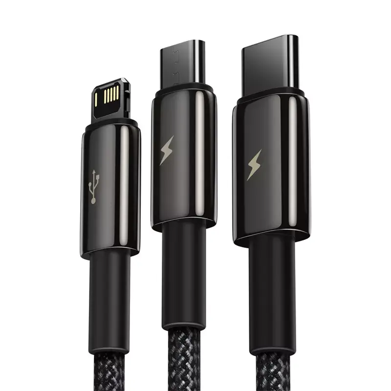 3-in-1 USB kabelis Baseus Tungsten Gold Photo 4