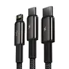 3-in-1 USB kabelis Baseus Tungsten Gold Photo 4