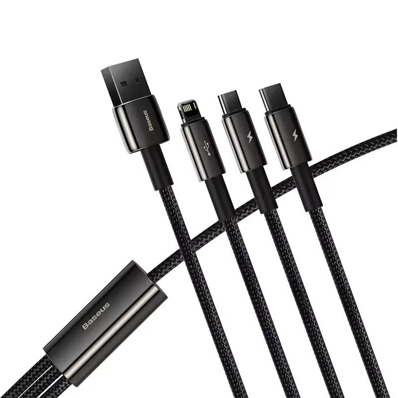 3-in-1 USB kabelis Baseus Tungsten Gold Photo 5