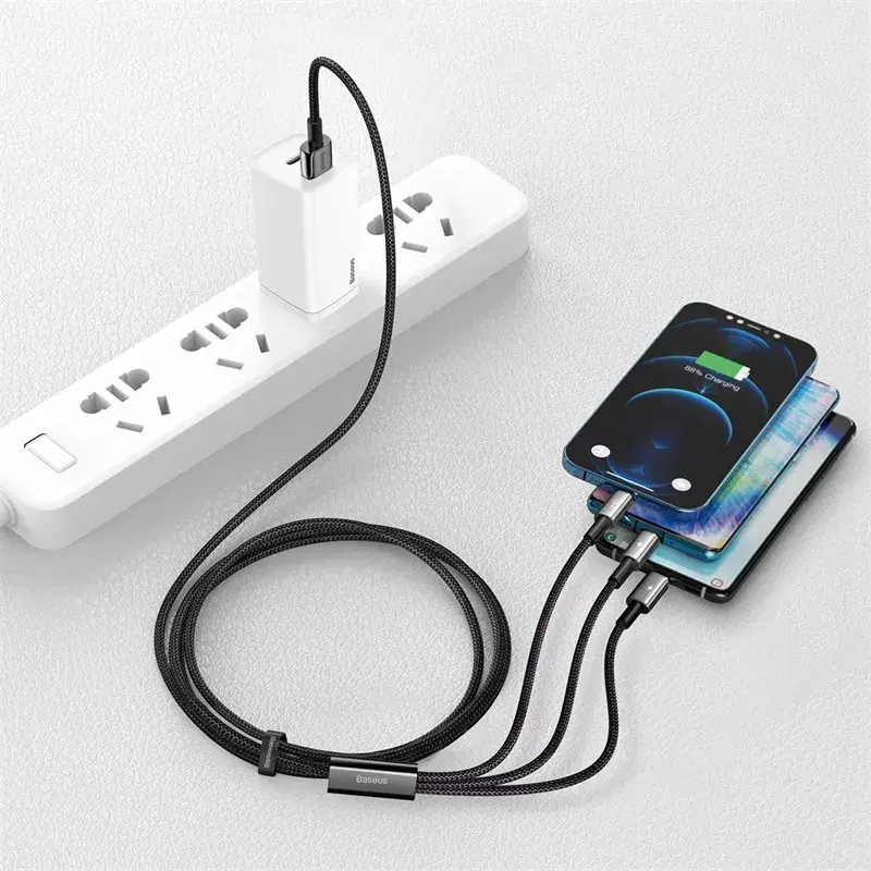 3-in-1 USB kabelis Baseus Tungsten Gold Photo 9