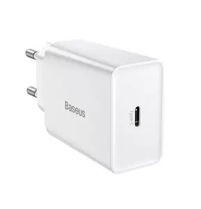 Baseus Speed Mini AC indoor smartphone charger — 20W, USB-C, white