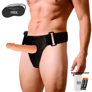 HARNESS ATTRACTION - WILLIAN HOLLOW RNES WITH VIBRATOR 17 X 4.5CM