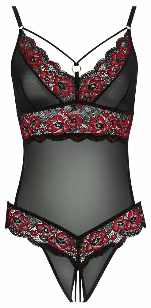 Боди с разрезом Cottelli Collection S/M черное Photo 4