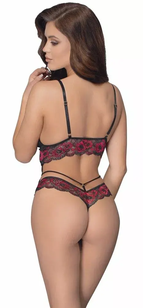 Боди с разрезом Cottelli Collection S/M черное Photo 5