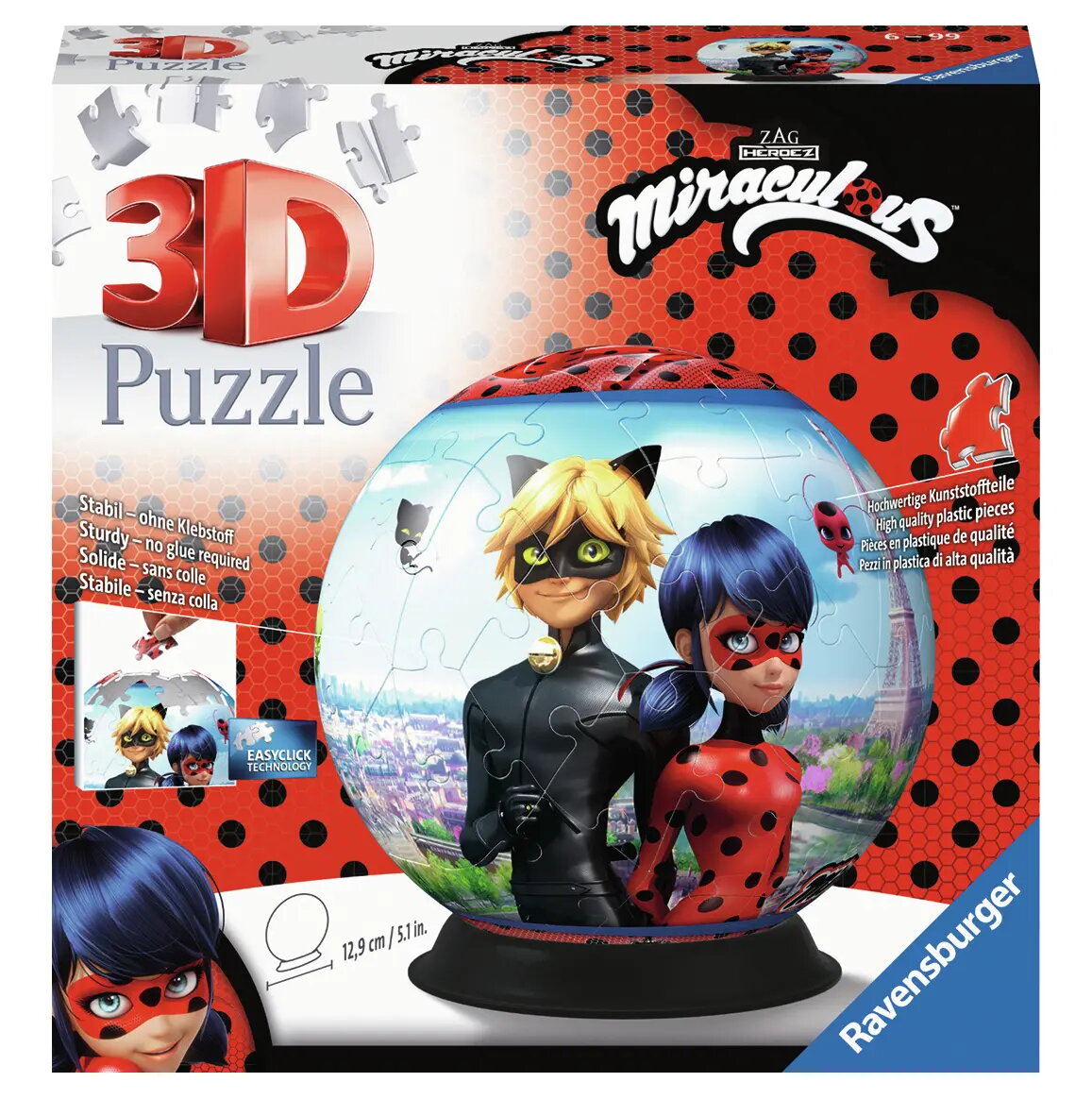 Ravensburger 3D Puzle Miraculous Multfilmas 72