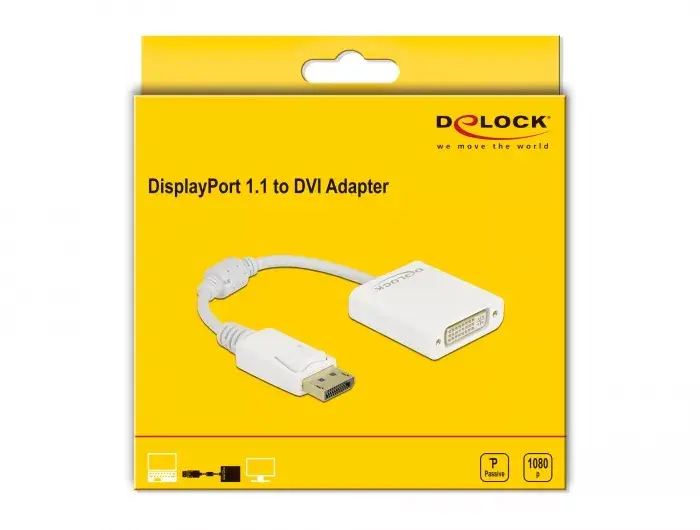 Adapteris DisplayPort 1.1 male uz DVI female Passive DeLOCK Photo 2
