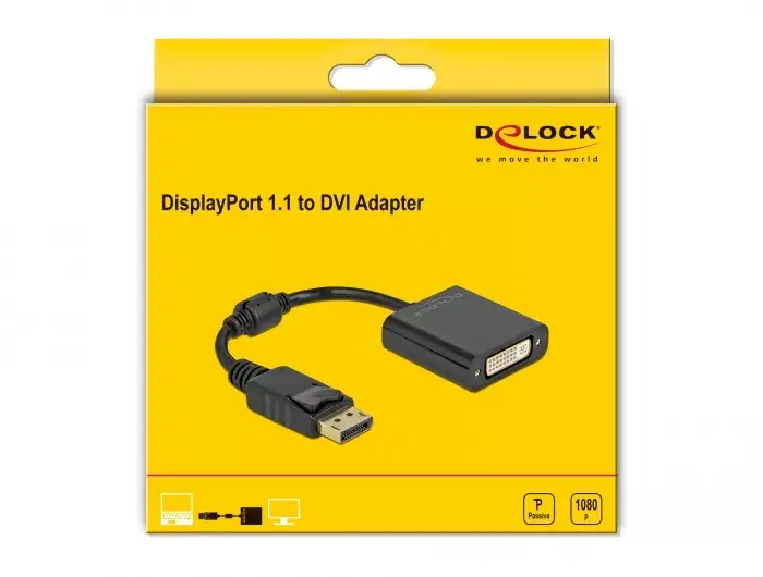 Adapteris DisplayPort 1.1 male uz DVI female DeLOCK 61008 Photo 2