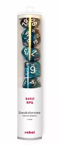 Rebel two-color dice set Steel‑blue — 2-color gaming dice set