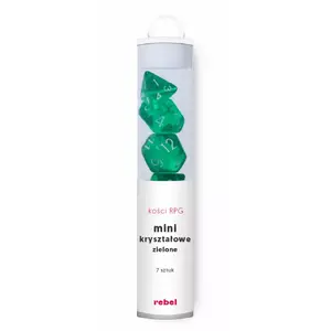 Set of Mini Crystal Dice Green, Rebel — tabletop gaming accessory, compact translucent polyhedral dice