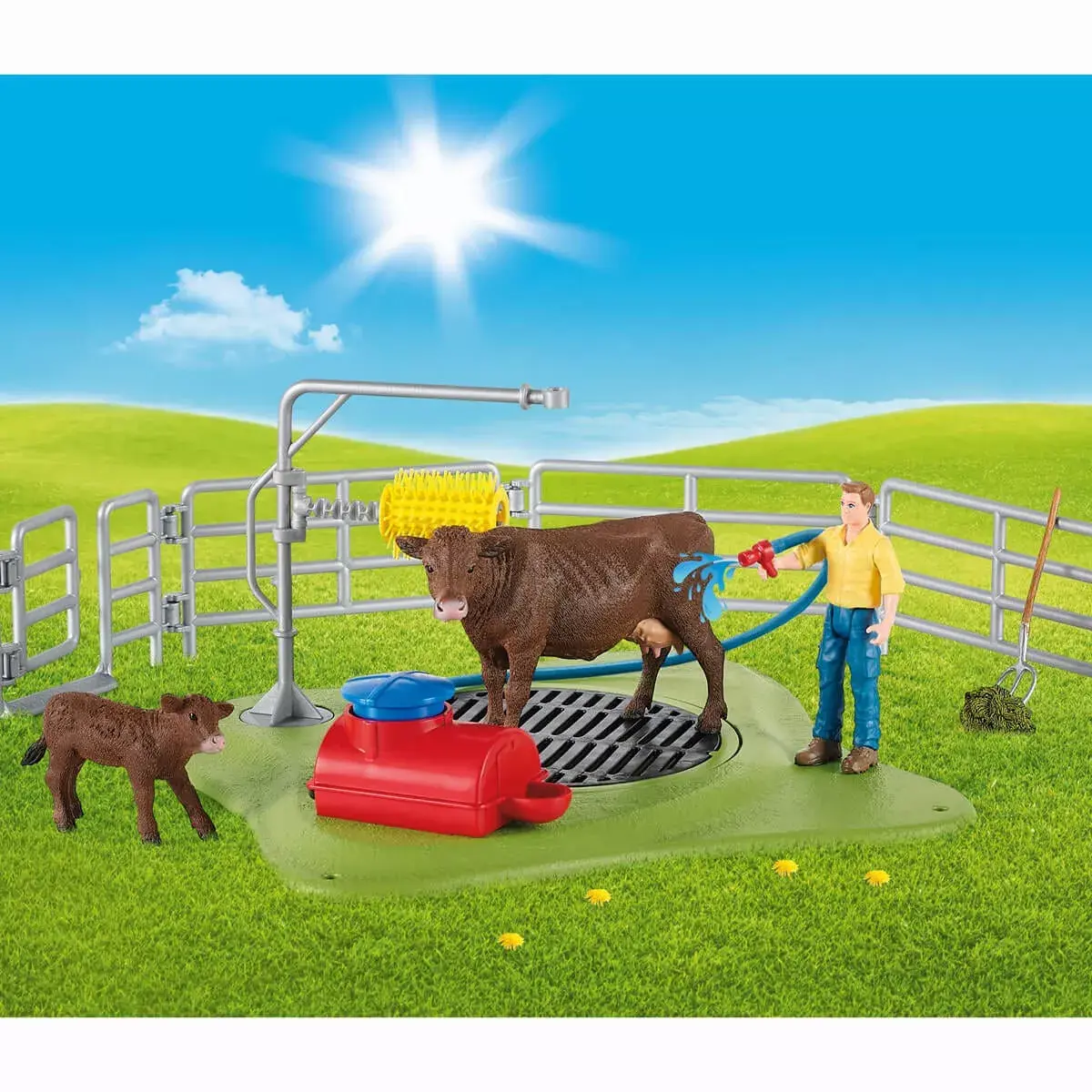 Fermas Schleich FARM WORLD Priecīgā govs mazgāšana Photo 11