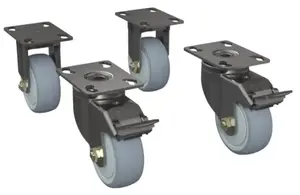 Zebra CS-RAC-WHEEL Castor wheels in Grey and Stainless steel for racks