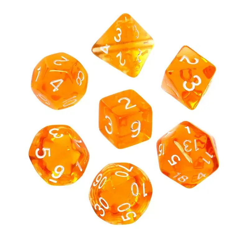 Rebel Mini Crystal Orange dice set Photo 2