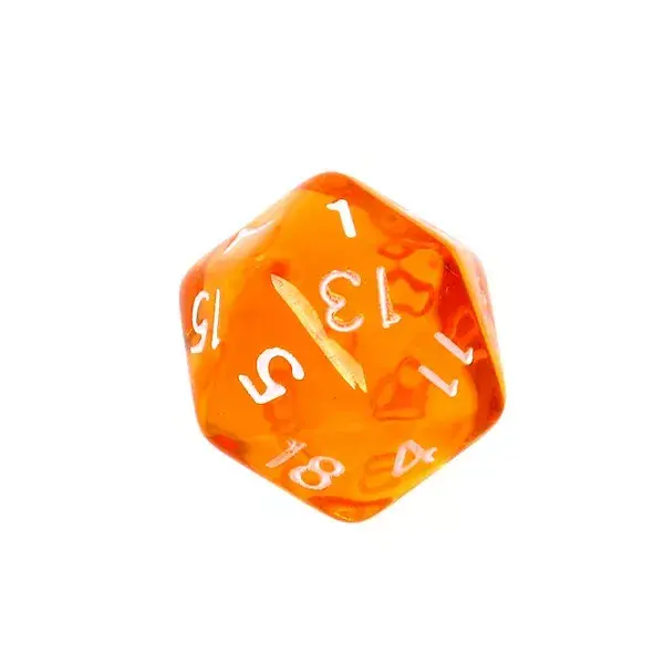 Rebel Mini Crystal Orange dice set Photo 7