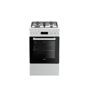 Напольная плита Beko FSE52321DWD Газовая Белая 4 конфорки