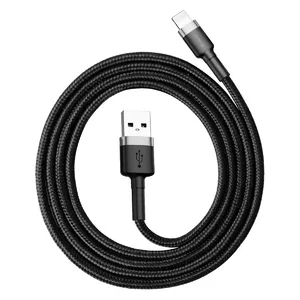 USB A to Lightning cable Baseus CALKLF-BG1 1 m, 480 Mbps, 2.4 A, Black/Grey