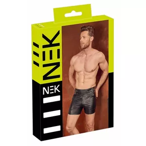 Мужские шорты NEK 21328771701 — черные, размер S, высокая талия, 90% полиэстер 10% спандекс, полиуретановое покрытие, регулируемые пряжки, передняя застежка-молния