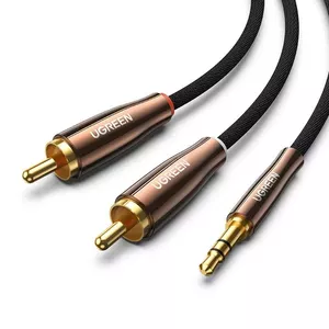 Аудиокабель UGREEN AV170 — джек 3.5 мм на 2× RCA (Cinch), 1 м, черный
