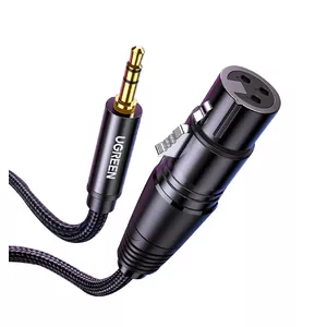 Audio cable UGREEN 20763 XLR (female) to 3.5 mm (male), 1 m, black